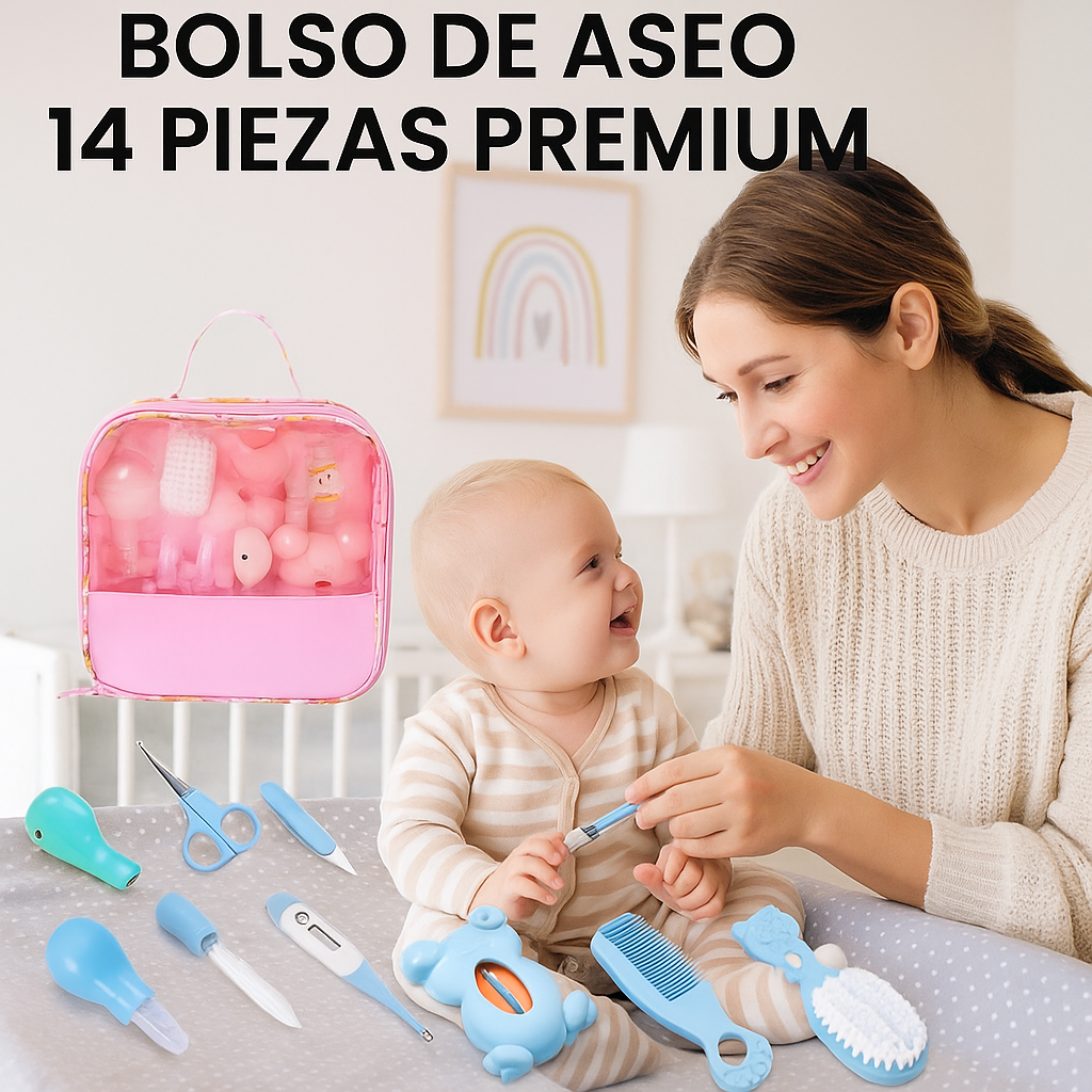 BabyCare|Bolso De 14 Piezas de Aseo Premium